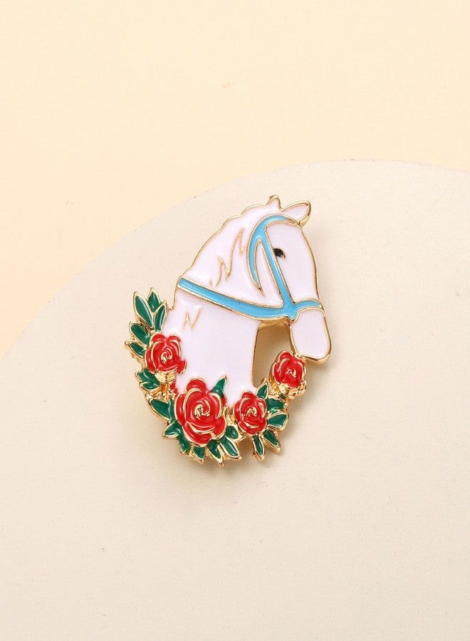 PHALIN Derby Brooches for Women Horseshoe Brooches Derby Race Horse Riding Suit Brooch Pins Derby Outfits Accessories Derby Fan Gifts (Horse 2) - Image 4