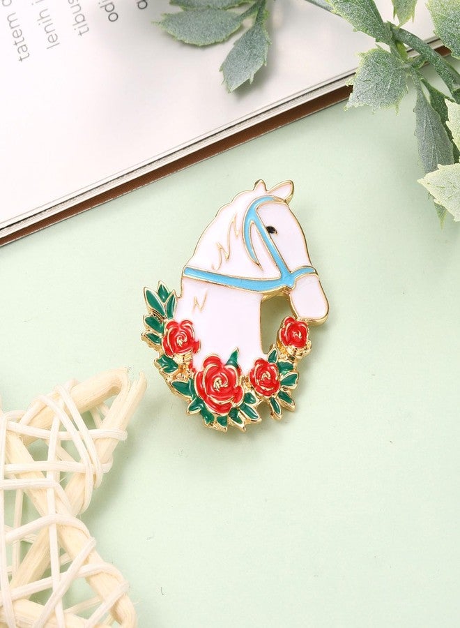 PHALIN Derby Brooches for Women Horseshoe Brooches Derby Race Horse Riding Suit Brooch Pins Derby Outfits Accessories Derby Fan Gifts (Horse 2) - Image 3