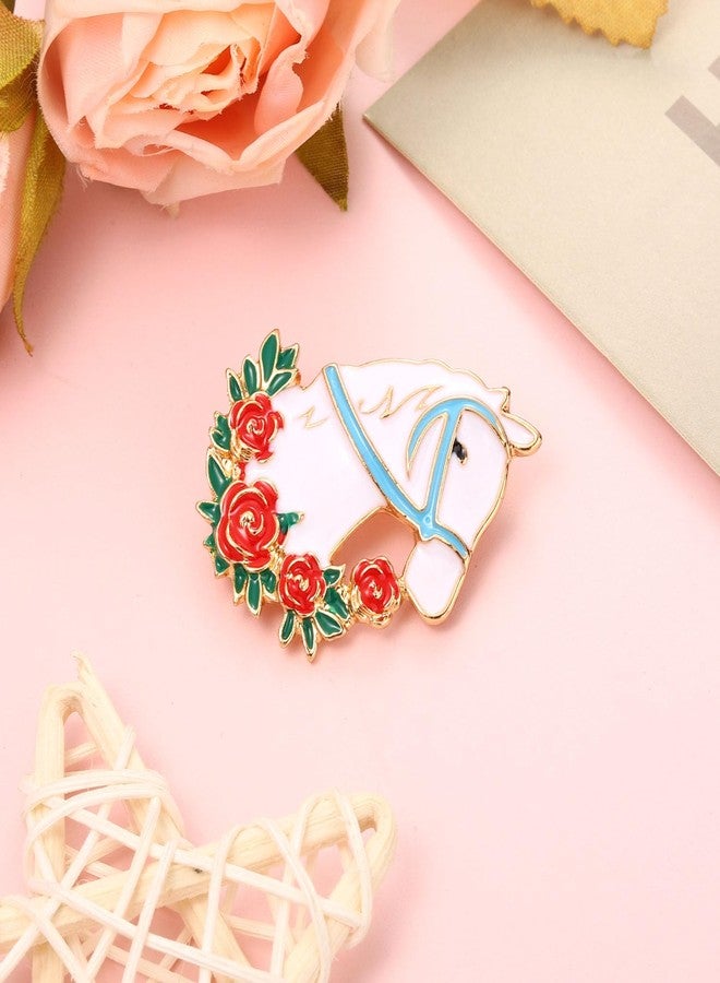 PHALIN Derby Brooches for Women Horseshoe Brooches Derby Race Horse Riding Suit Brooch Pins Derby Outfits Accessories Derby Fan Gifts (Horse 2) - Image 2