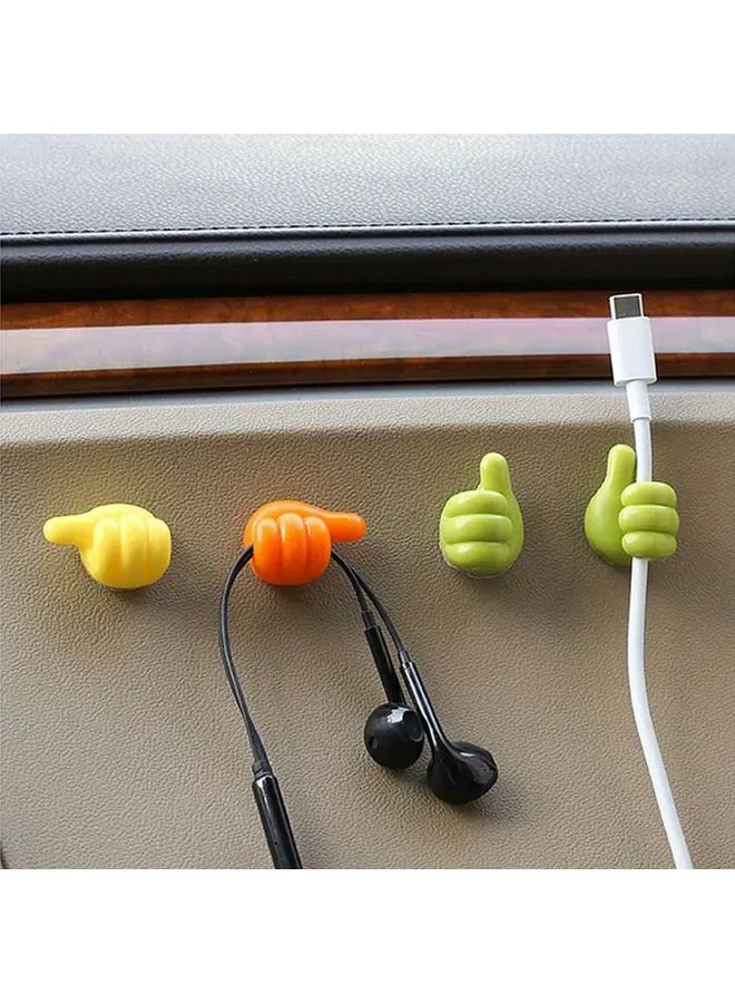 10pcs Green Self Adhesive Wall Hooks Key Hanger Data Cable Clip Desk Organizer - Image 1