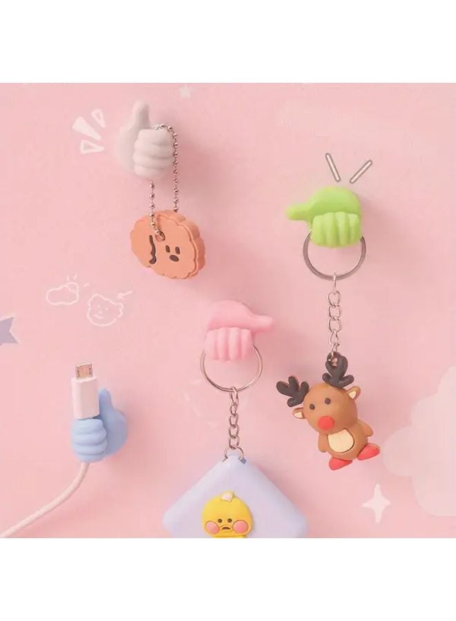 10pcs Green Self Adhesive Wall Hooks Key Hanger Data Cable Clip Desk Organizer - Image 5