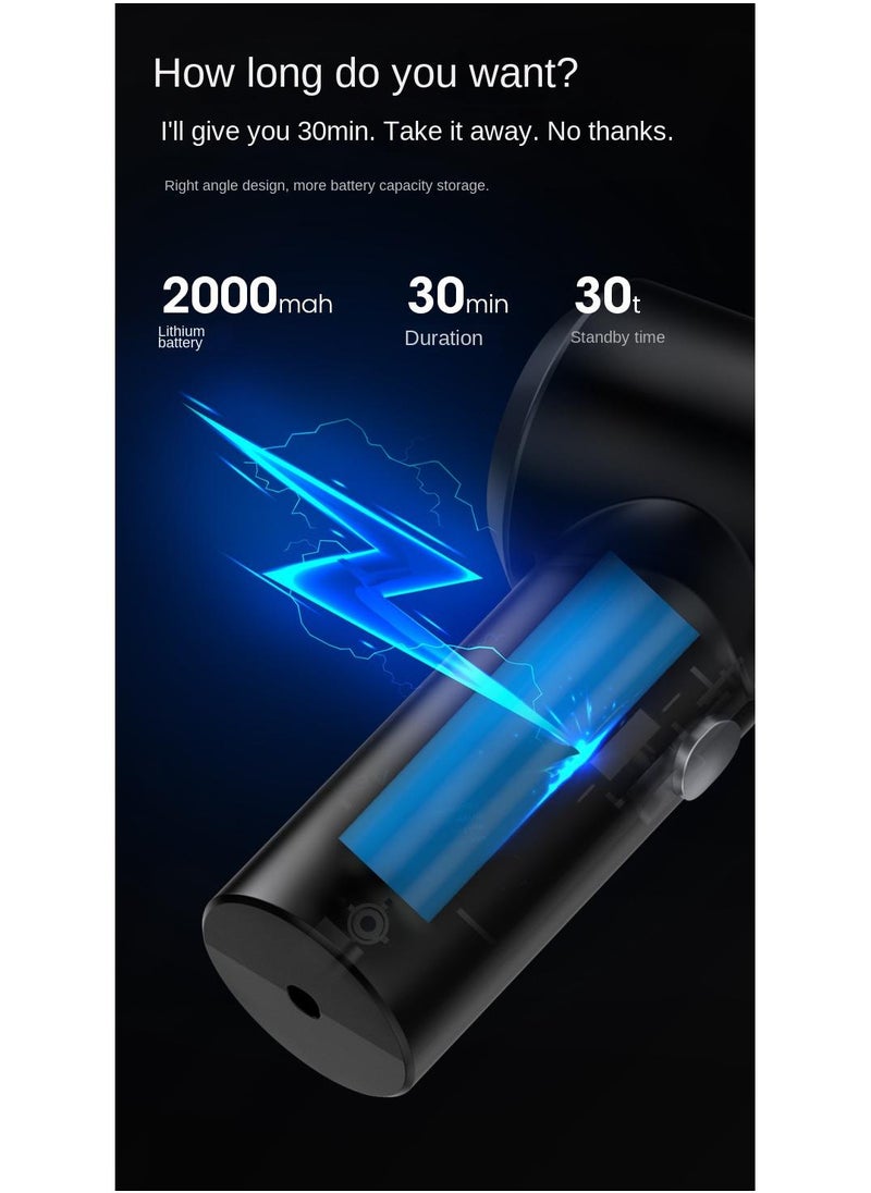 Bluejw - Handheld Car Vacuum Cleaner, Mini Car Vacuum Cleaner Rechargeable, 6000Pa 120W High Power, Air Dust Collector, With Led Lights, Portable Vacuum Cleaner For Cars, Homes, Offices, Pets, Black - Image 1