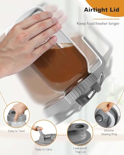 VA1KENE 2 Pack - 64oz Glass Pitcher with Lid Wide Mouth, 2 Quart (1.9 Liter) Mason Jar Pitcher with Lid and Spout, Leakproof Water Jug for Water, Juice, Tea, Iced Coffee, Milk Storage - Image 4