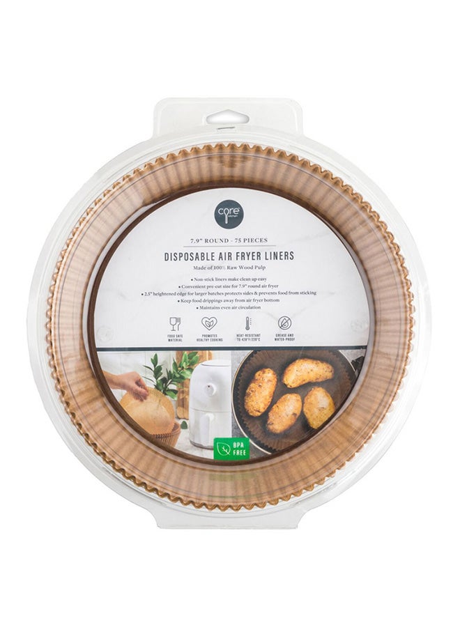 43387 طقم بطانة قلاية هوائية دائرية غير لاصقة للاستعمال مرة واحدة طبيعية 75 قطعة 4.833 × 29 × 28.6 سم