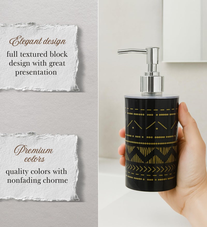 Emoh Roced Refillable Liquid Soap Dispenser – Unbreakable Plastic Pump Bottle for Handwash, Sanitizer, Lotion, or Shampoo | Reusable Bathroom & Kitchen Dispenser (250ml) (Glitter Black, Pack of 1) - Image 5