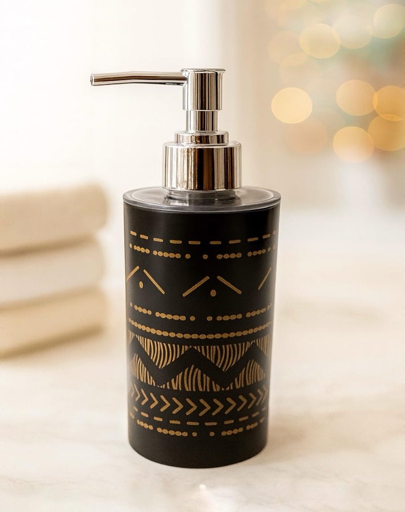 Emoh Roced Refillable Liquid Soap Dispenser – Unbreakable Plastic Pump Bottle for Handwash, Sanitizer, Lotion, or Shampoo | Reusable Bathroom & Kitchen Dispenser (250ml) (Glitter Black, Pack of 1) - Image 1