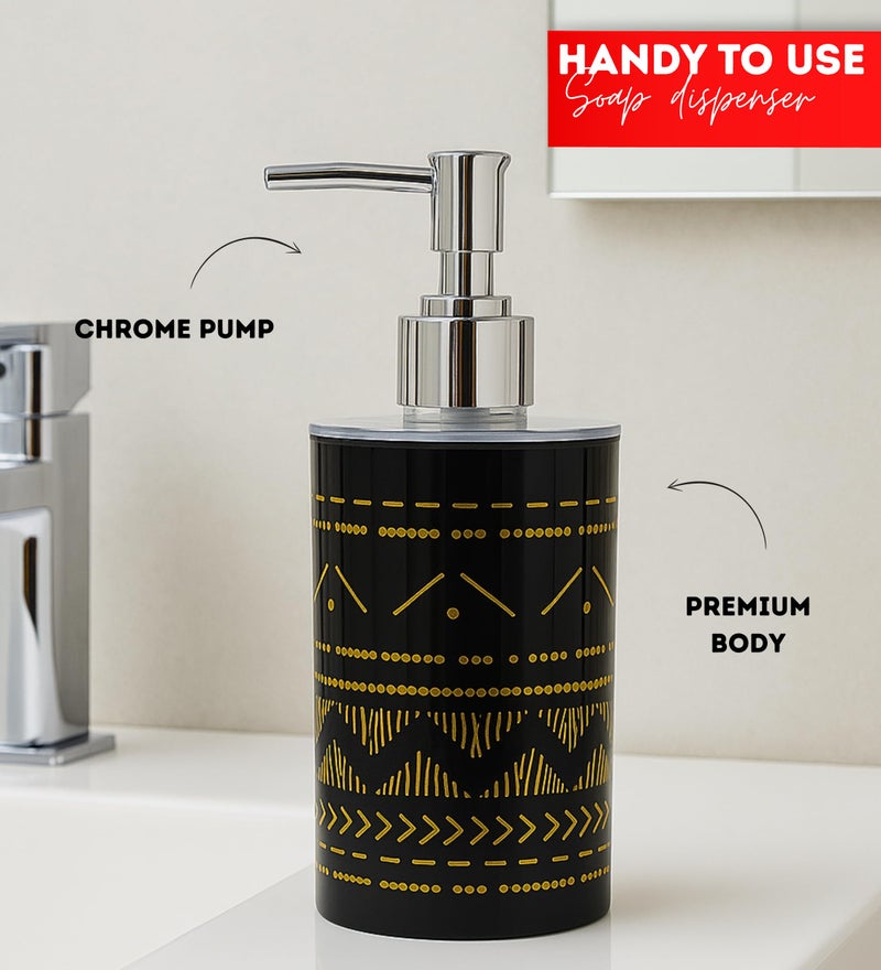 Emoh Roced Refillable Liquid Soap Dispenser – Unbreakable Plastic Pump Bottle for Handwash, Sanitizer, Lotion, or Shampoo | Reusable Bathroom & Kitchen Dispenser (250ml) (Glitter Black, Pack of 1) - Image 4