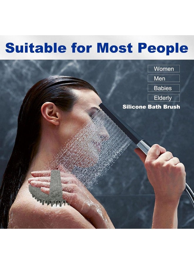 COYRASTH Silicone Body Scrubber | Silicon bathing brush Silicone Body Brush | Dry Brush Body Exfoliating Brush Gentle Exfoliating for Women,Men and Babies with Sensitive Skin (GREY) - Image 2