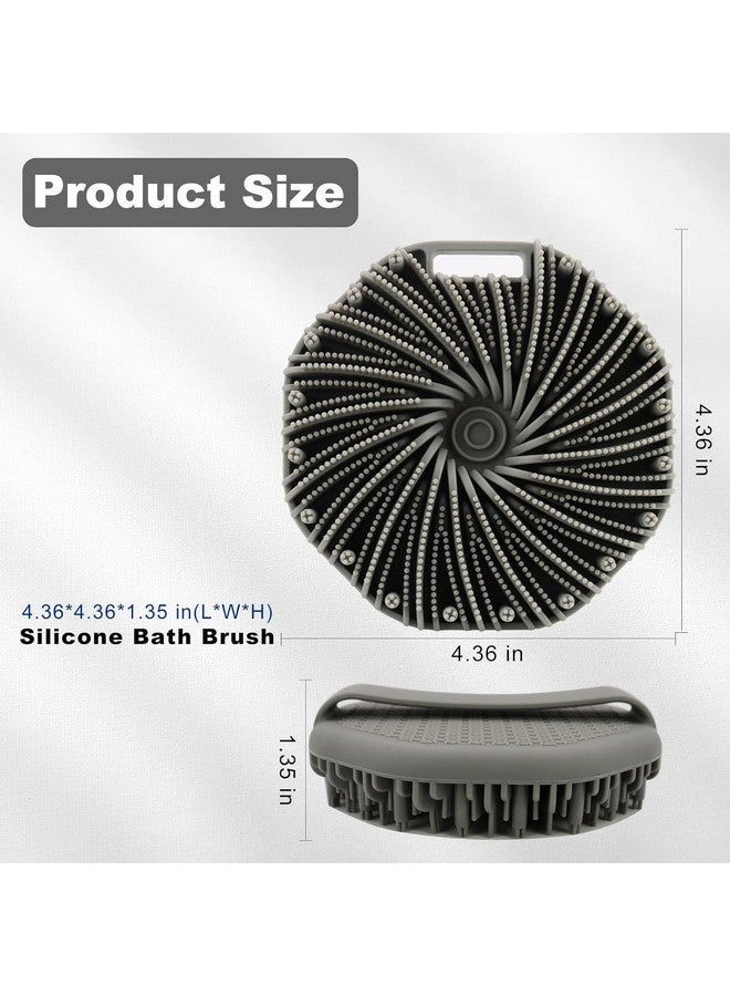 COYRASTH Silicone Body Scrubber | Silicon bathing brush Silicone Body Brush | Dry Brush Body Exfoliating Brush Gentle Exfoliating for Women,Men and Babies with Sensitive Skin (GREY) - Image 5
