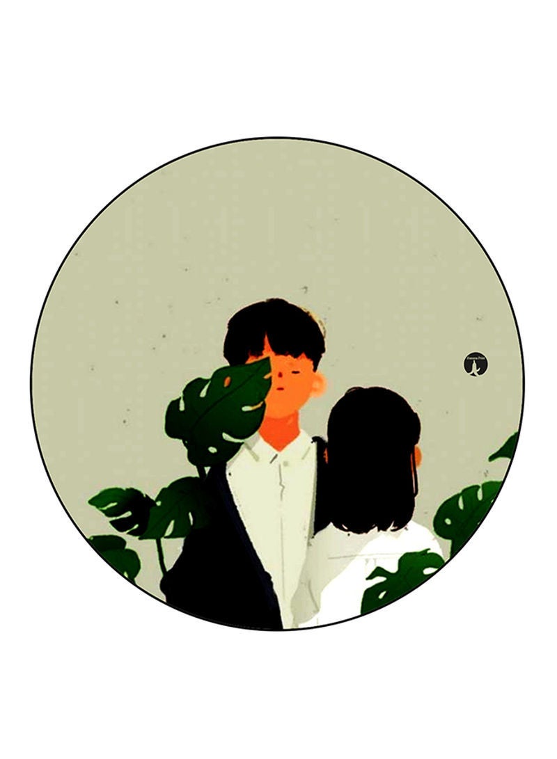 Boy And A Girl Printed Mouse Pad Multicolour