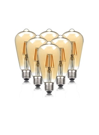 ESNCO Old Fashioned Edison ST64 E27 4W Vintage LED Long Filament Light with Retro Coated Glass Shade Replace 40W Incandescent Bulb - 6 Pieces - pzsku/Z7E89817C2BF1A33303A3Z/45/_/1659160604/d3e4bd5e-4dcf-4aab-a5e7-b2e5c77dbf51