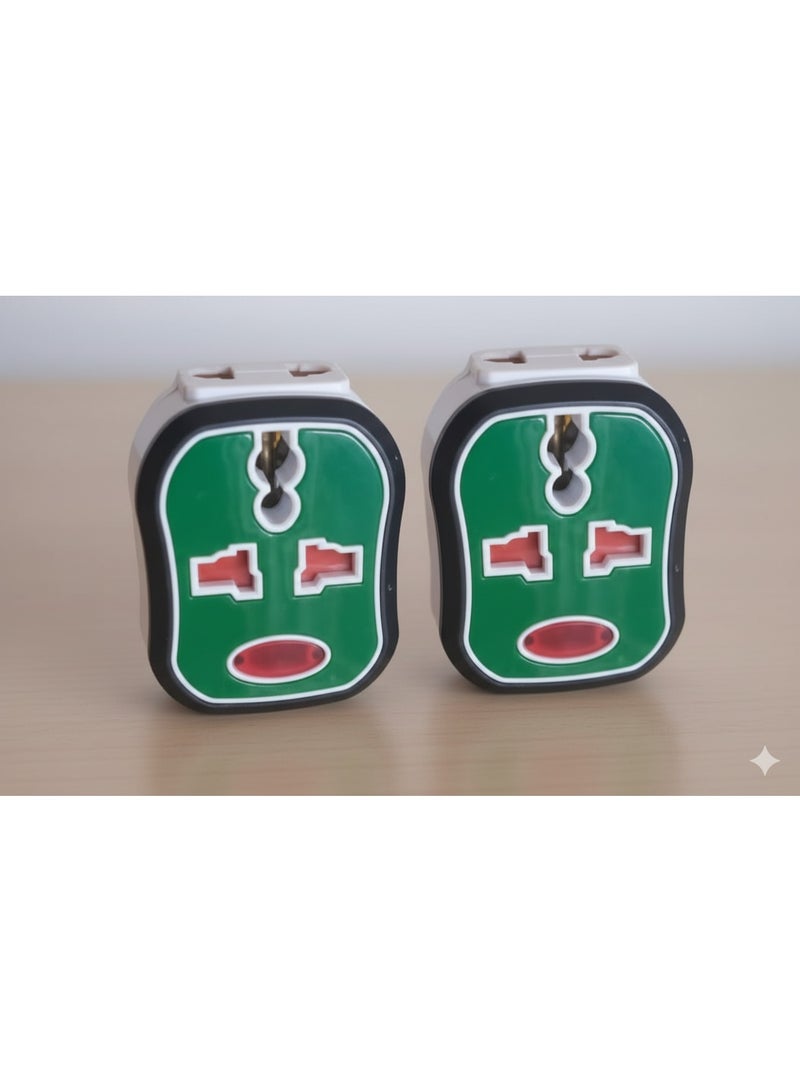 Electrical plug adapter, 3-pin plug + 2 dual outputs (2 units) - Image 2