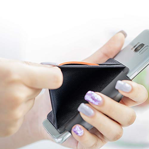 Sinjimoru Phone Grip Card Holder with Phone Stand, Secure Stick on Wallet for iPhone with Kickstand for Table. Sinji Pouch B-Grip Silicone Midnight Blue - Image 2