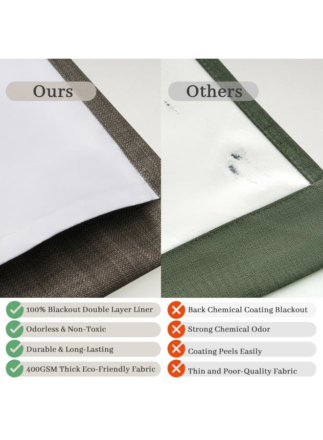 PleatedDrapes Chocolate Tart Pinch Pleated Curtains 2 Panels Set 90 Inches Long for Kids Room, Blackout Memory Trained Double Layer Thick Linen Soundproof Heat Blocking Nursery Coffee Windows Drapes 7-1/2 FT - Image 5