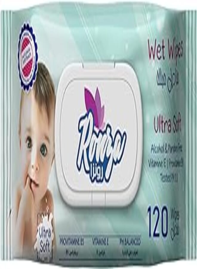 Ronza Baby Wipes 120 Wipes - Wet - Contains Vitamin E