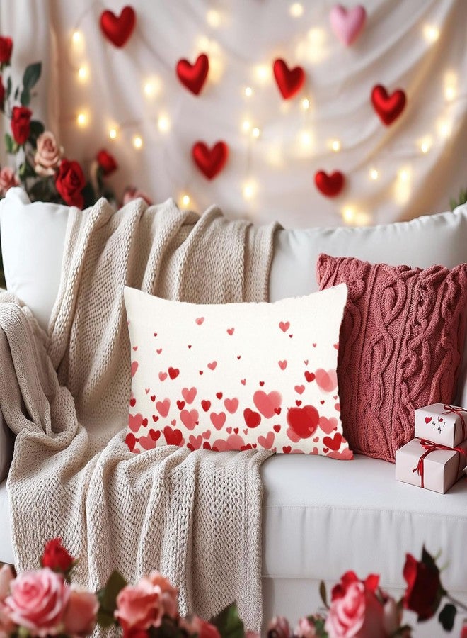 RABUSOFA Valentines Day Decor Pillow Covers 12X20 inch Red Love Heart Velvet Throw Pillows Coves,Valentine's Decorations Lumbar Cushion Covers for Home Sofa Couch(4) - Image 4