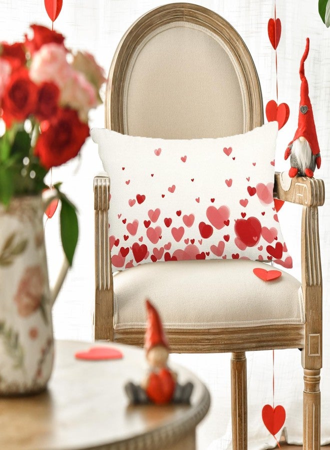 RABUSOFA Valentines Day Decor Pillow Covers 12X20 inch Red Love Heart Velvet Throw Pillows Coves,Valentine's Decorations Lumbar Cushion Covers for Home Sofa Couch(4) - Image 2