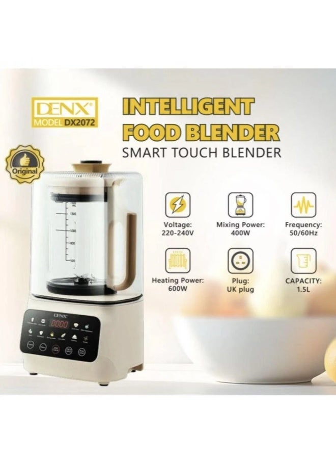 DENX Smart Blender with Touch Control, Heat Resistant & Soundproof, LED Display – Borosilicate Glass Jar, Powerful Motor – 122 SAR - Image 2