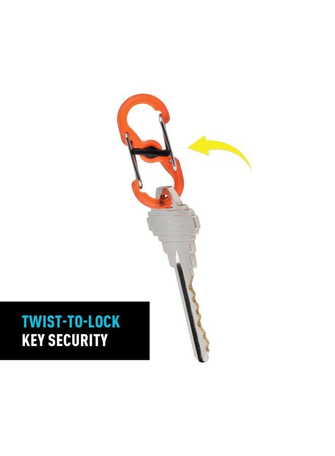 NITE IZE Keyrack Locker, Stainless Steel Carabiner Key Chain With 6 Colorful Locking S-Biners To Hold + Identify Keys, Black - Image 4