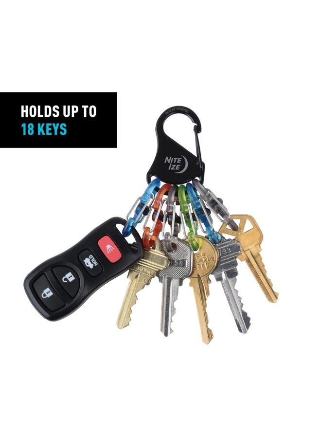 NITE IZE Keyrack Locker, Stainless Steel Carabiner Key Chain With 6 Colorful Locking S-Biners To Hold + Identify Keys, Black - Image 5