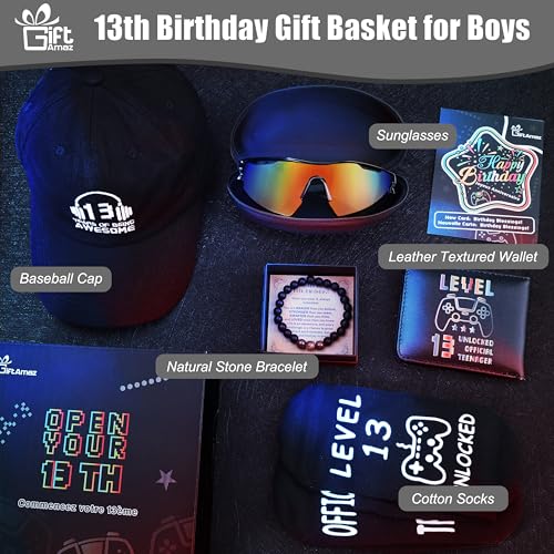 GiftAmaz 13 Year Old Boy Gifts Happy 13th Birthday Decorations for Boys Coolest Birthday Gift Ideas Teenager Gifts for Him Cool Holiday Graduation Box Gift for Teens Boys Friends Grandson or Nephew - Image 3