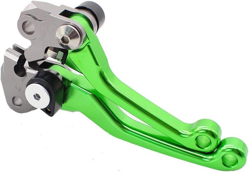 Krace CNC Motorcross Dirt Bike Pivot Brake Clutch Levers Set with Rubber Hand Grips for Kawasaki KX65 KX85 2001-2018 - Image 2