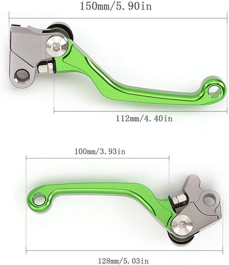 Krace CNC Motorcross Dirt Bike Pivot Brake Clutch Levers Set with Rubber Hand Grips for Kawasaki KX65 KX85 2001-2018 - Image 5