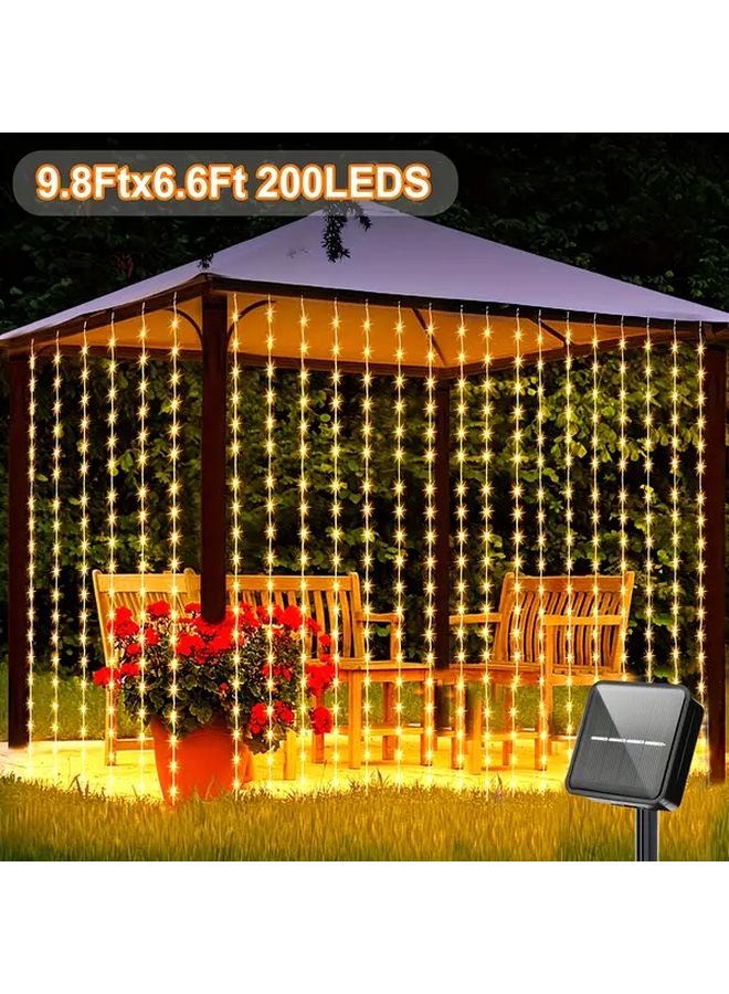 Multicolor 100 LED Solar Curtain Lights 8 Modes Outdoor Christmas Garden Decor - Image 2