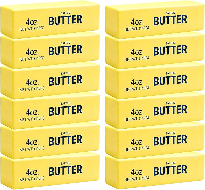 Rapean 12 Pack Butter Squishy Toy, Super Soft Slow Rising Squeeze Toys, Stress Relief Sensory Fidget Butter Shape for Kids & Adults, Anxiety Releasing Squishies for Party Favors, Classroom Prizes - Image 2