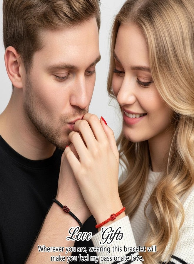 Macuezu Matching Bracelets for Couples, Pinky Promise Bracelet, Red String Bracelet for Girlfriend Boyfriend, Long Distance Relationship Gifts, Friend Jewelry for Birthday Anniversary - Image 4