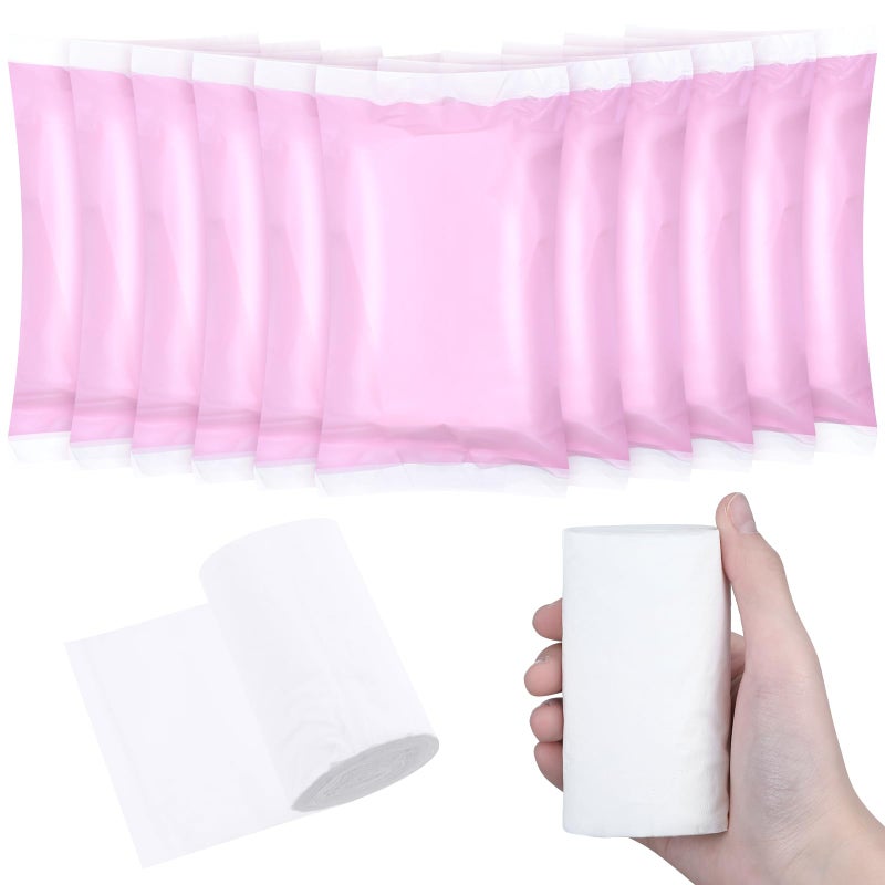 Affrolling 12 Rolls Travel Toilet Paper to Go Packs Soft Camping Toilet Paper Bulk Portable Travel Size Compact Pocket Coreless Tissue Rolls for Purses Women Hiking Camp RV Backpacking Outdoor (Pink) - Image 1