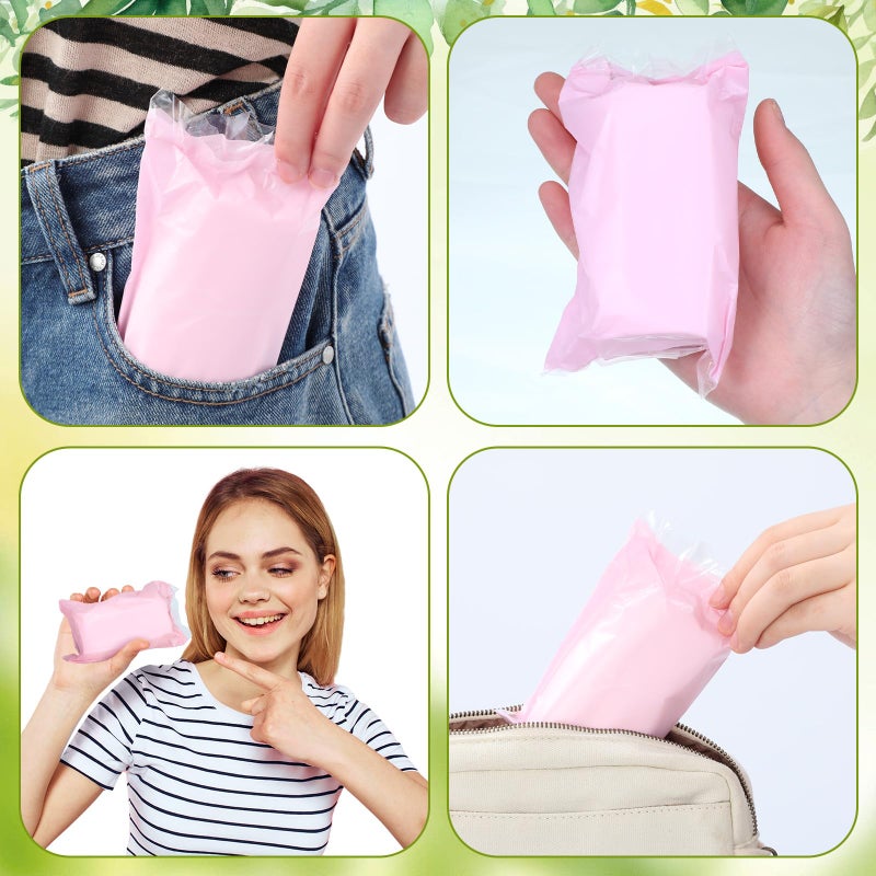 Affrolling 12 Rolls Travel Toilet Paper to Go Packs Soft Camping Toilet Paper Bulk Portable Travel Size Compact Pocket Coreless Tissue Rolls for Purses Women Hiking Camp RV Backpacking Outdoor (Pink) - Image 5