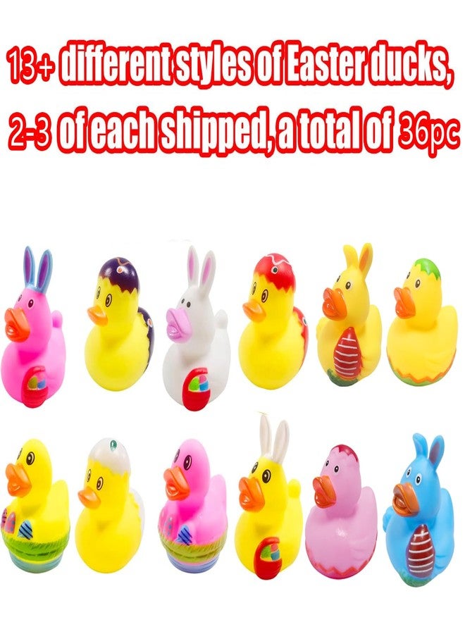 Cherislpy 36 Pcs Easter Rubber Ducks,Baby Showers Accessories,Mini 2.16" Bunny Duckies Bath Toys for Kids Girls Boys Fun Bath Easter Basket Stuffers Eggs Fillers Party Favors Gifts(Easter) - Image 2