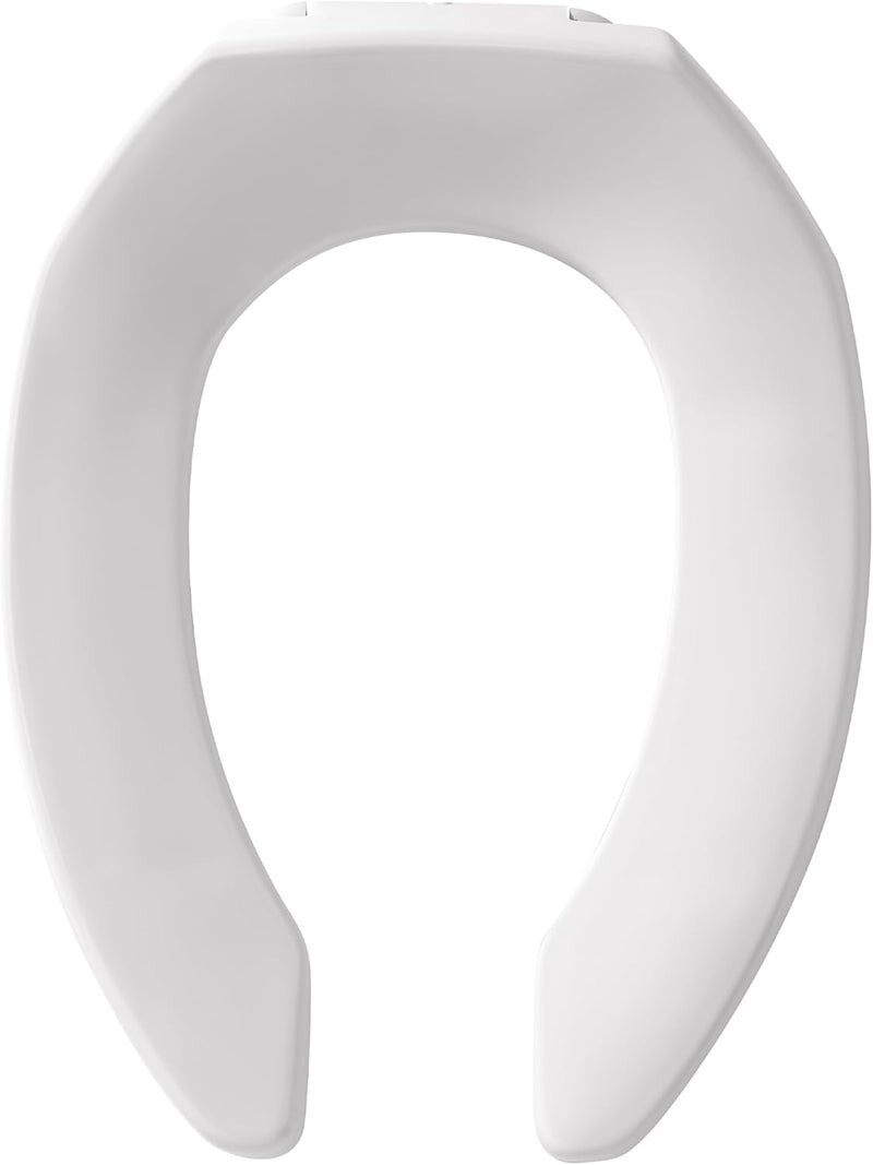 Bemis 2 Pack Commercial Open Front Plastic Toilet Seat, Heavy Duty Industrial Seat without Lid, Secure Installation for Long Lasting Use, Made in USA, Elongated, White, 1955CT - Image 2