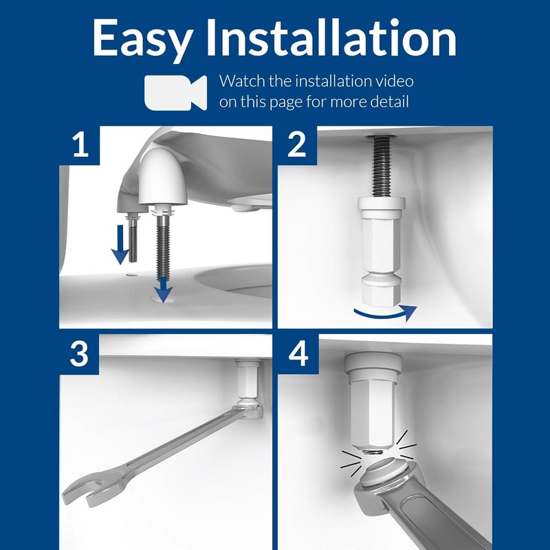 Bemis 2 Pack Commercial Open Front Plastic Toilet Seat, Heavy Duty Industrial Seat without Lid, Secure Installation for Long Lasting Use, Made in USA, Elongated, White, 1955CT - Image 5