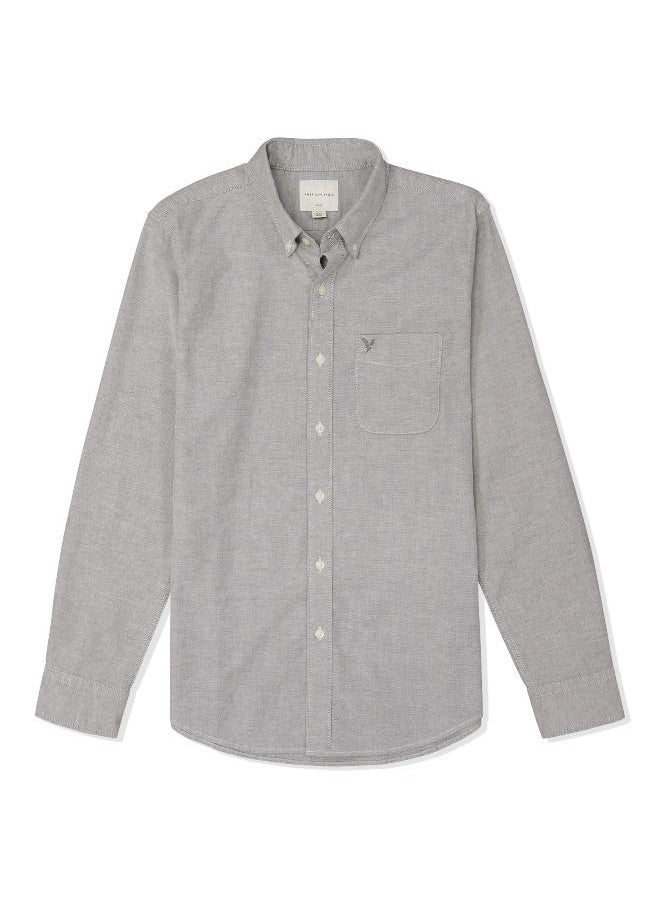 American Eagle - AE Slim Fit Flex Oxford Button-Up Shirt - Image 1