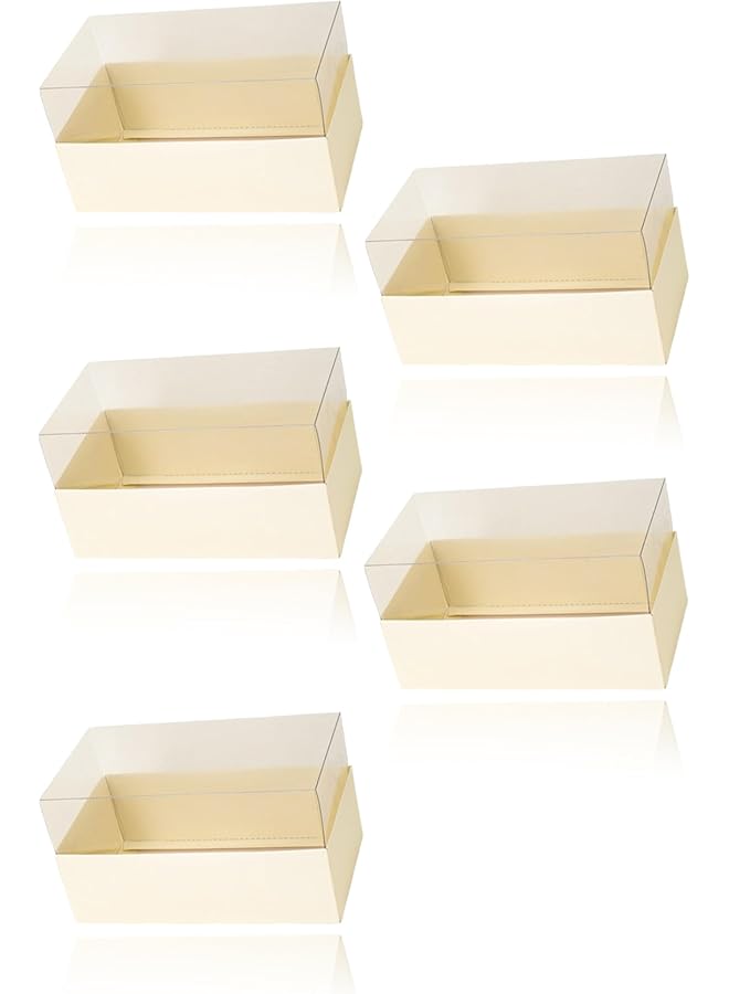 S-TOP Boxes 5Pcs Cake Biscuit Dessert Containers with Lids for Parties & Bakeries - Elegant Packaging - Image 1