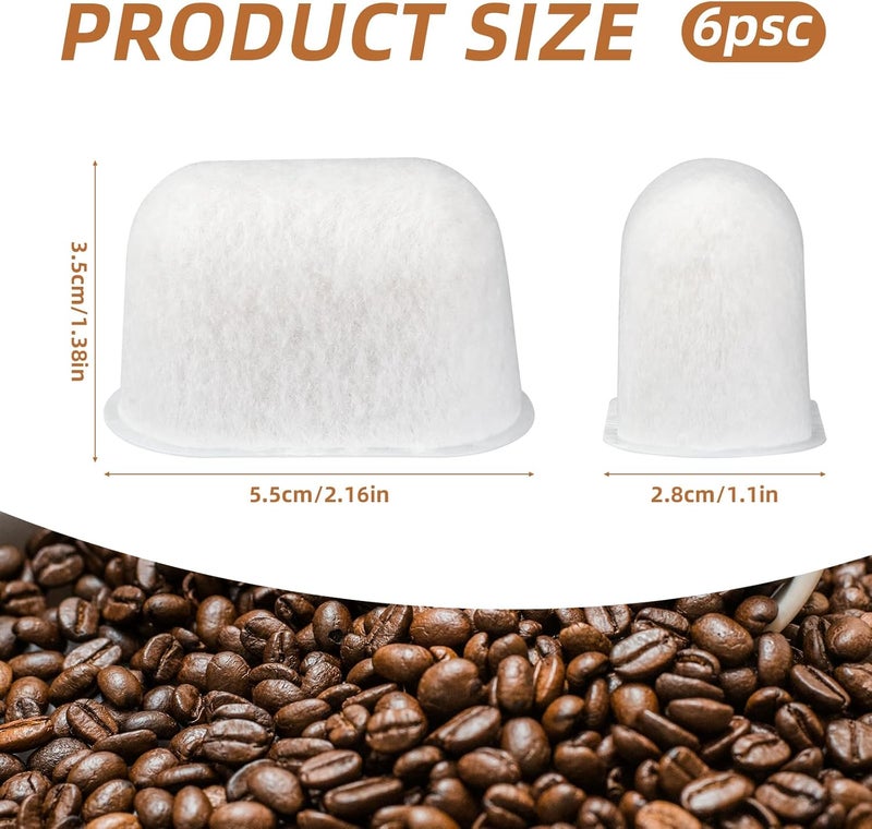lasuroa 6 Pack Resin Coffee Machine Water Filters Replacement for Breville Espresso Machine BWF100, 870 878 880 860 840 810 450 500, Hard Water Softener & Chlorine Removal Carefully selected material - Image 2