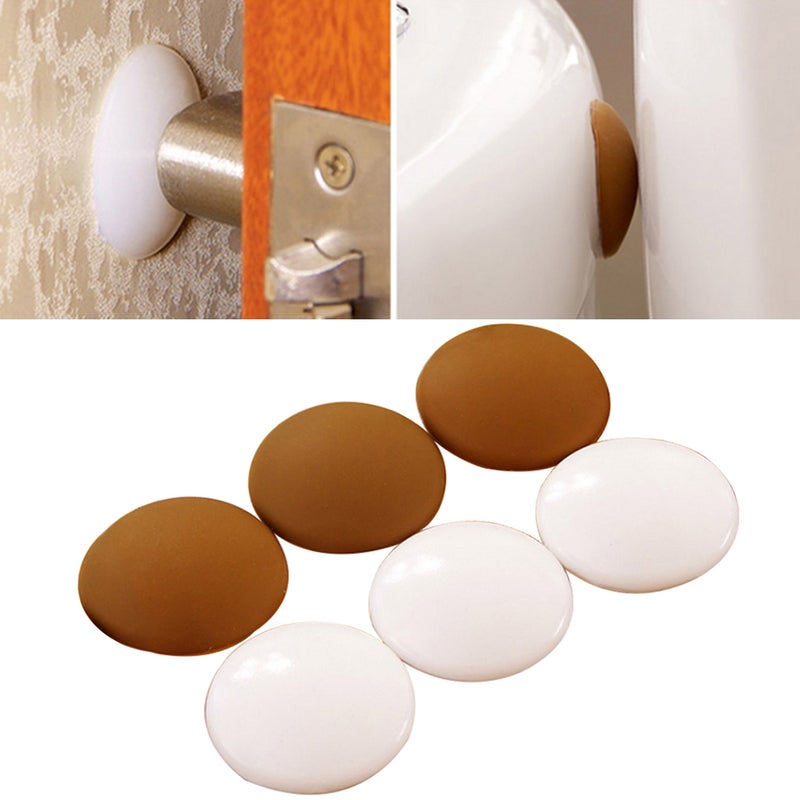8 Pcs Silicone Door Knob Wall Protectors Wall Guards Stoppers Door Handle Bumper Self Adhesive Round Rubber (Random Color) - Image 2