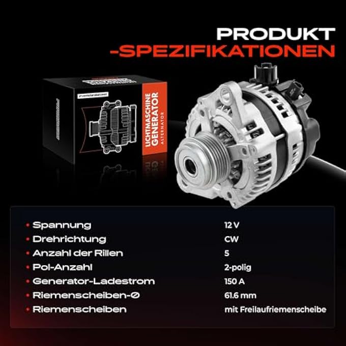 Frankberg Alternator Generator Compatible with 159 939 2.4L 2005-2011 Brera 939 2.4L 2006-2010 Spider 939 2.4L 2007-2010 Replace# 50500728 - Image 4