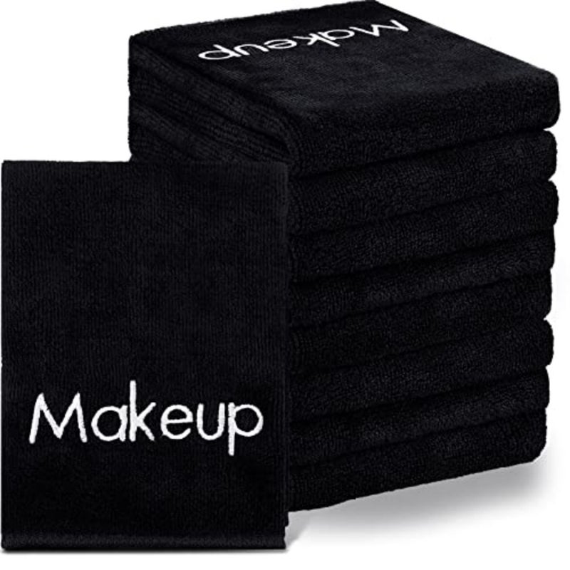 Pack Makeup Towels Black Makeup Washcloths for Face Microfiber Remover Cloth 13x13 Inch Quick Dry Face Towels for Cleansing Hand - Image 1