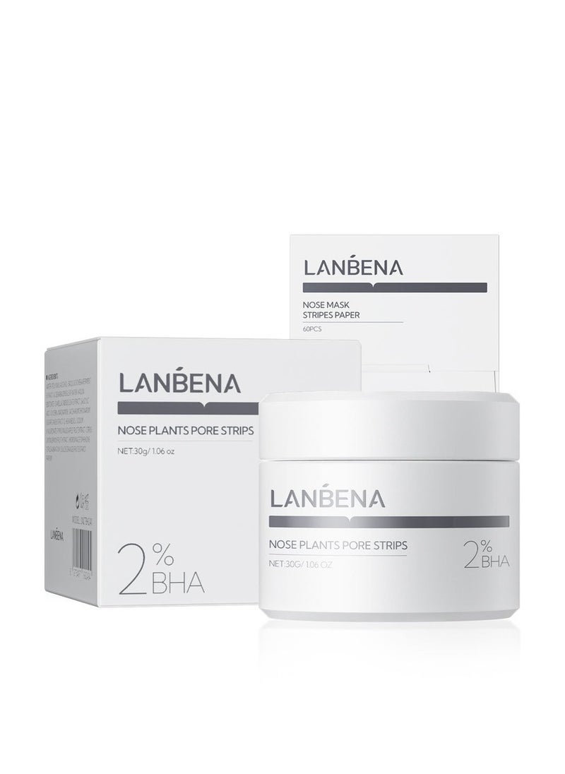 LANBENA قناع إزالة الرؤوس السوداء، قناع الفحم الأسود، قناع التقشير، منظف مسام الوجه، قناع تنقية الوجه، شرائط الأنف 1.05 أونصة  - Image 1