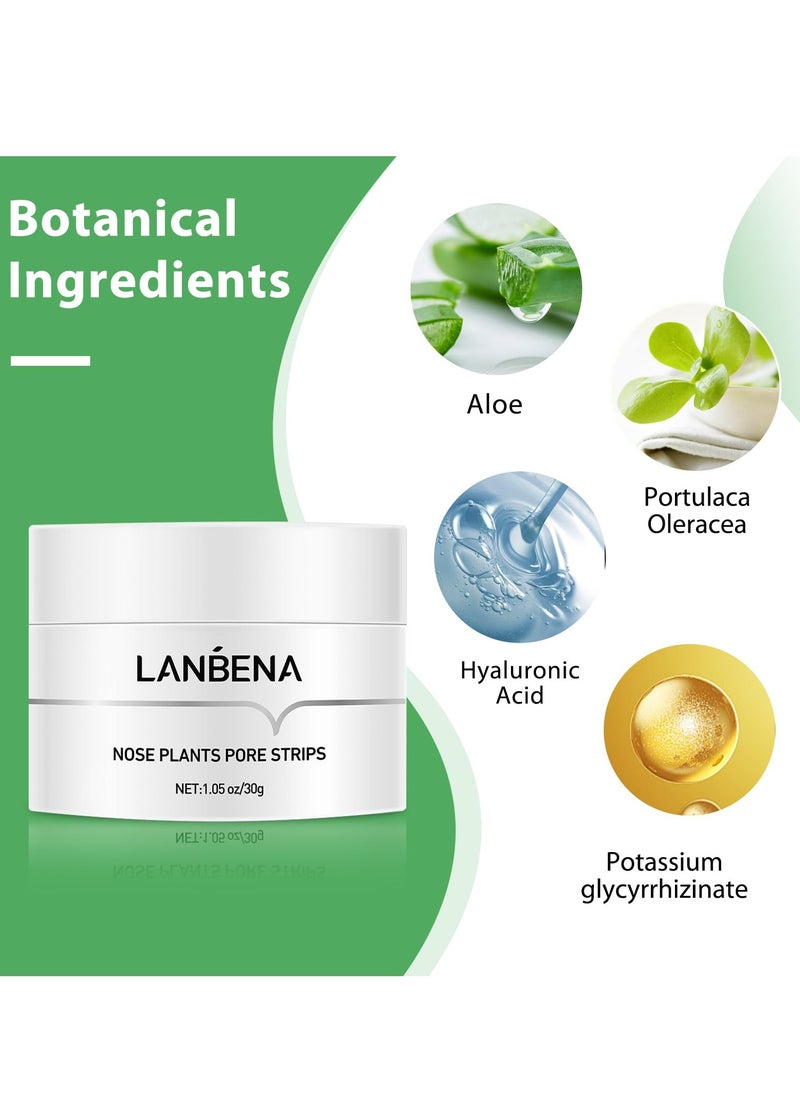 LANBENA قناع إزالة الرؤوس السوداء، قناع الفحم الأسود، قناع التقشير، منظف مسام الوجه، قناع تنقية الوجه، شرائط الأنف 1.05 أونصة  - Image 2
