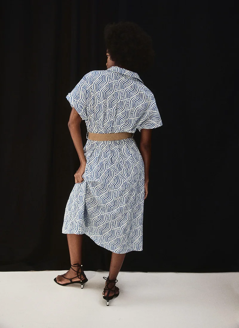 اتش اند ام Belted Printed Dress