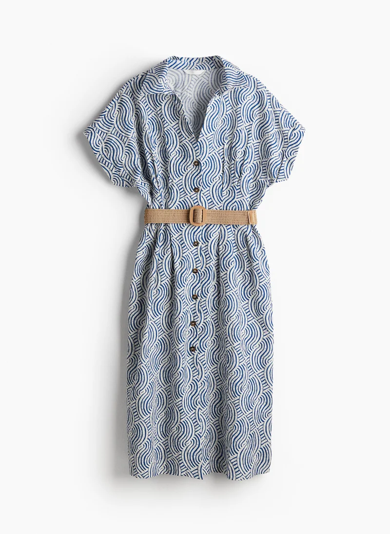 اتش اند ام Belted Printed Dress