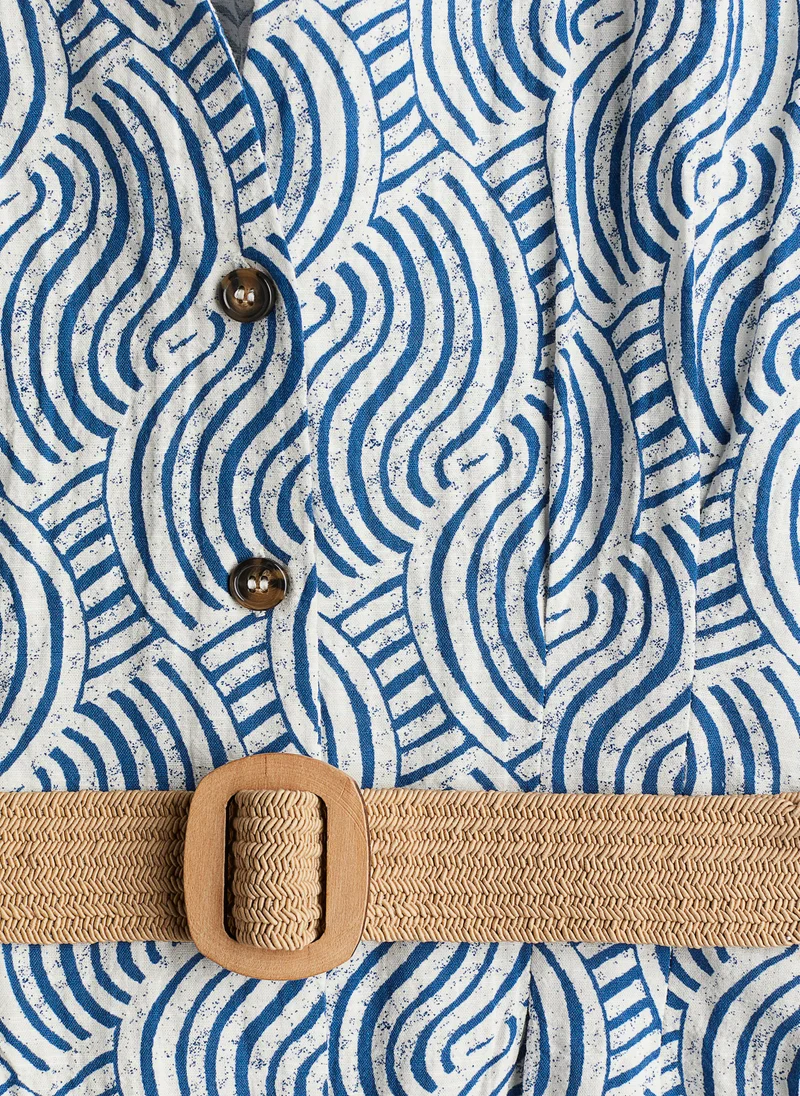 اتش اند ام Belted Printed Dress