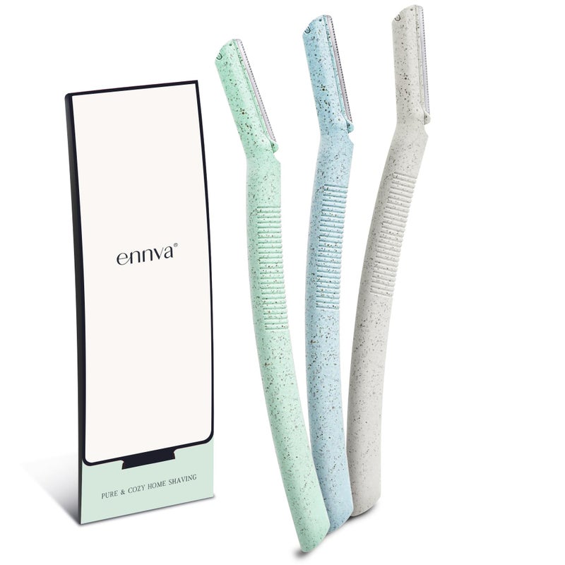 ENNVA 3 قطع ماكينة إزالة شعر الوجه للنساء شفرات واقية مضادة للقطع مقبض مريح شفرات قابلة للتخلص منها صحية