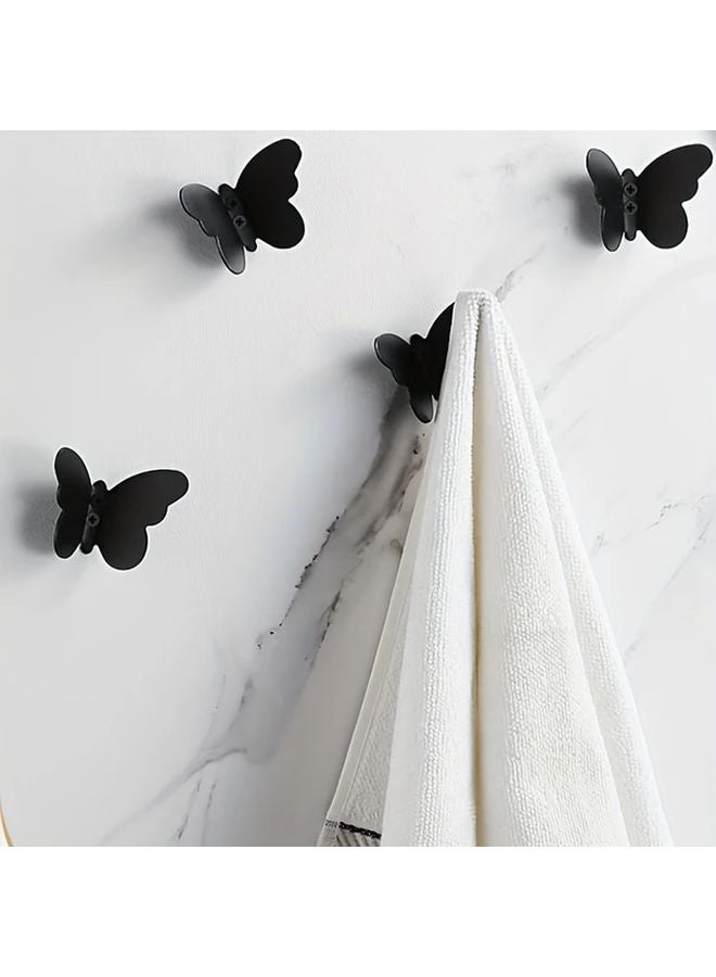 خطافات الفراشة السوداء للجدار، علاقات المناشف اللاصقة للمعاطف والقبعات والروب وحامل المفاتيح - Image 2