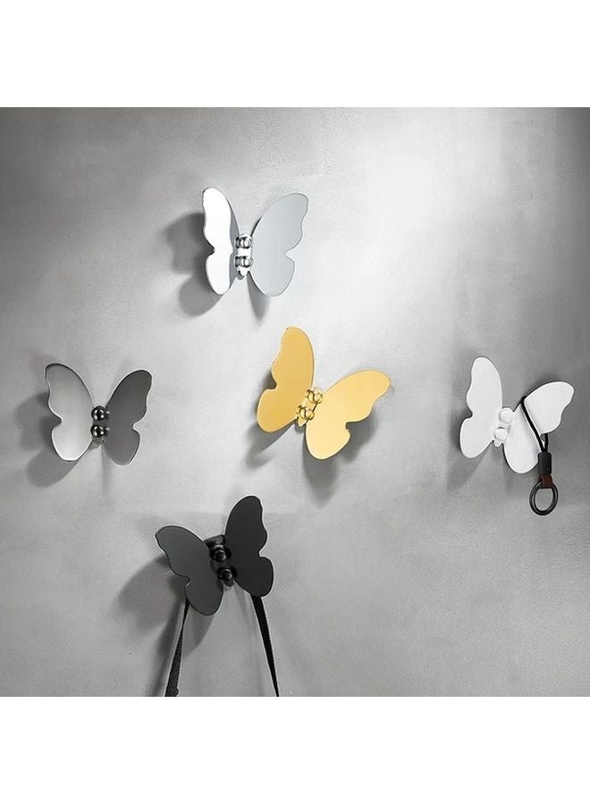 خطافات الفراشة السوداء للجدار، علاقات المناشف اللاصقة للمعاطف والقبعات والروب وحامل المفاتيح - Image 3