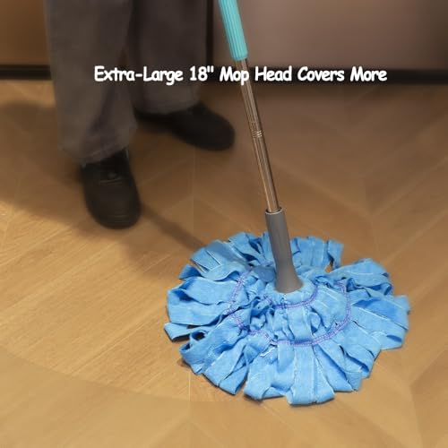 EaseYourDay Self-Wringing Twist Mops, Hands-Free Ratchet Wringing, Microfiber Mop with 1 Extra Refill - Image 5